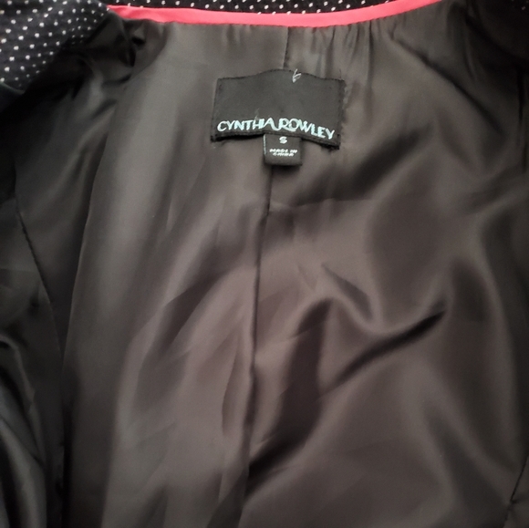 EUC/ Cynthia Rowley Navy / White Polka Dot Blazer - Picture 6 of 7